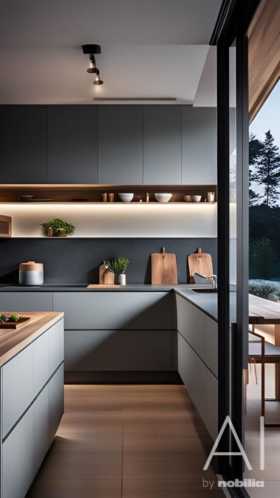 Elegante Symbiose_ Touch Steingrau supermatt vereint mit Arizona Pine!_